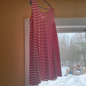 Style & Co red and white striped tank dress sz 1x
